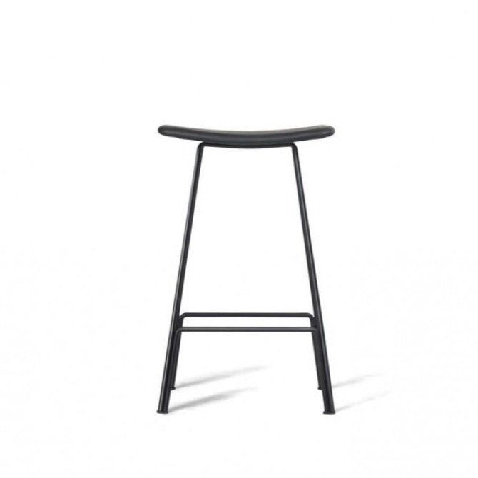 Lucy Black Leather Stool